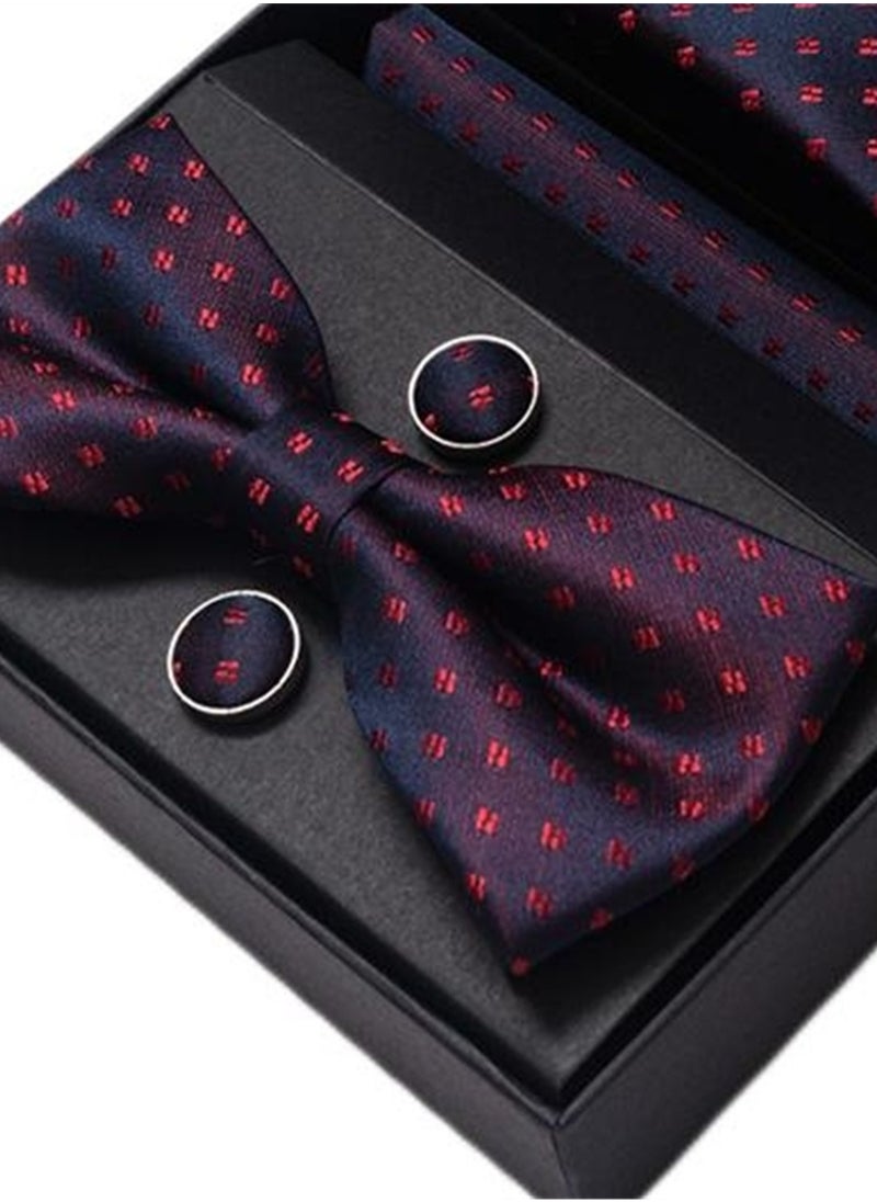 Generic - 5 pcs high-end tie for men business professional formal tie bow tie cufflinks square scarf fashion accessories gift box - Image 1