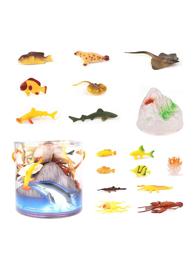 Galaxy Toys Galaxy Marine Life Adventure Set - 16 Pieces | Ocean Animal Figurines for Kids, Includes Shark, Stingray, Seal, & More  - Image 1