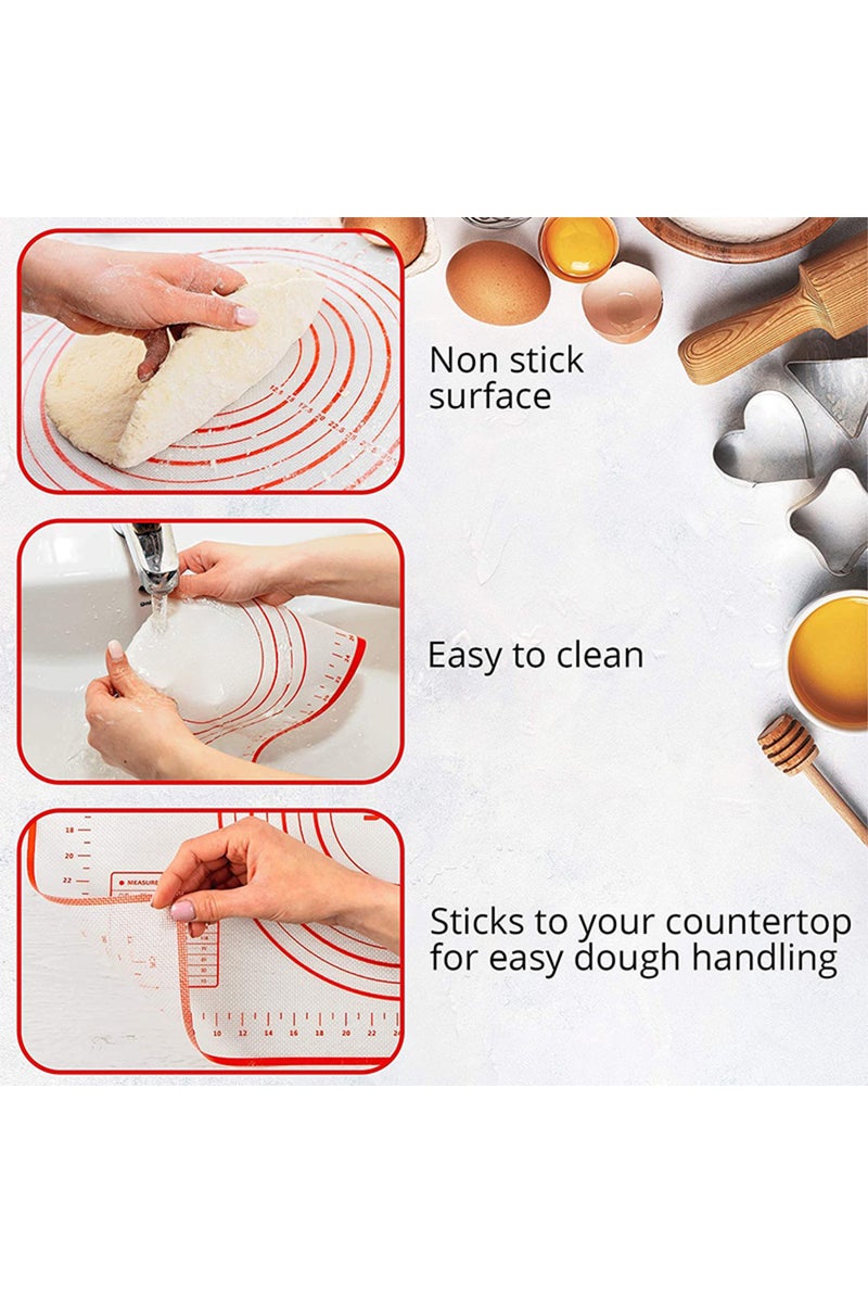 إيروريكس حصيرة خبز سيليكون كبيرة سوداء 80×60 سم، مناسبة لفرد وعجن المعجنات، مثالية للمطبخ. - Image 3