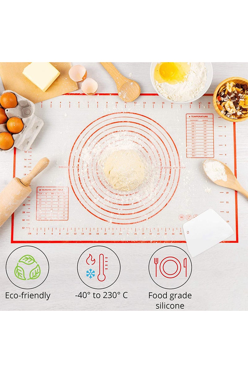 إيروريكس حصيرة خبز سيليكون كبيرة سوداء 80×60 سم، مناسبة لفرد وعجن المعجنات، مثالية للمطبخ. - Image 2