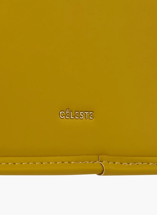 Celeste Solid Crossbody Bag with Detachable Strap and Flap Closure