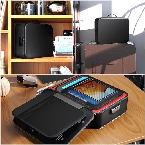 KRYLAR-Document Organizer Bag 3-Layer Travel File Document Storage Bag with Lock Waterproof & Fireproof File Folders Bag for Certificates & Safe for Home,Office,Travel-Multicolor - Image 4
