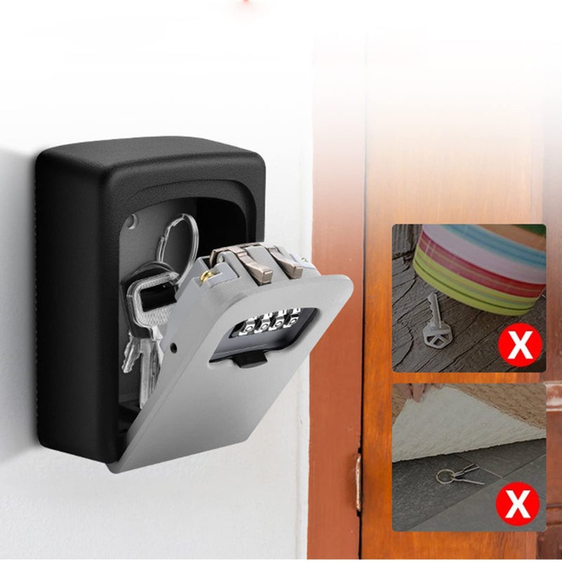 Wall Mount Key Lock Box 4 Digit Security Code Large Capacity Keys Storage for Home Office - Image 3