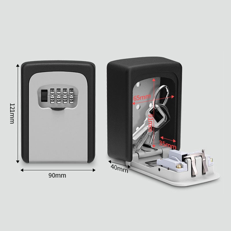 Wall Mount Key Lock Box 4 Digit Security Code Large Capacity Keys Storage for Home Office - Image 4