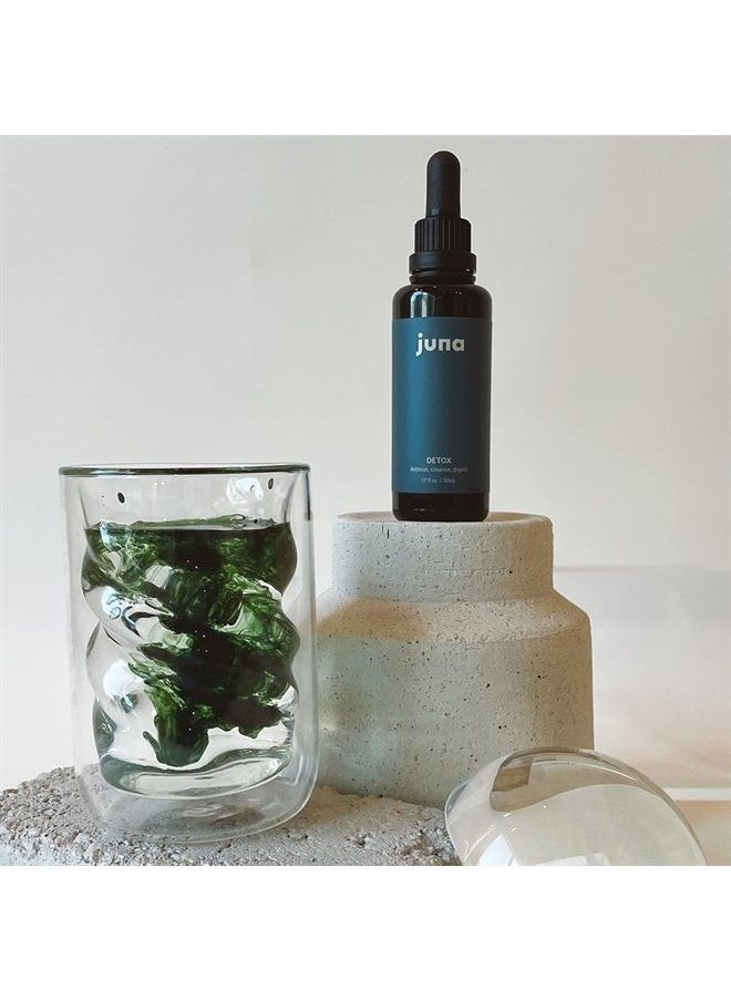 juna - Chlorophyll Liquid Drops - Antioxidant Supplement for Detox, Debloat, Internal Deodorant, Energy & Immune Support - Fresh Minty Lemon Taste - Image 1