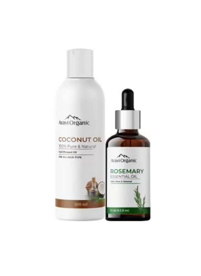 Aravi Organic - Pure Rosemary Essential Oil And Virgin Pure Coconut Oil Hair Growth Combo - Image 1