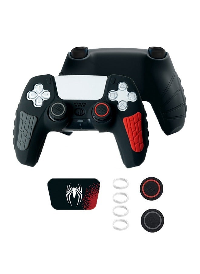 Playstation 5 Controller Cover Case Anti-Slip Silicone Cover Skin for PS5 Dual Sense Controller with Thumb Grip Caps Silicone Case Joystick Protectors and Cover Wrap Sticker(Black/Red/Gray) - Image 1