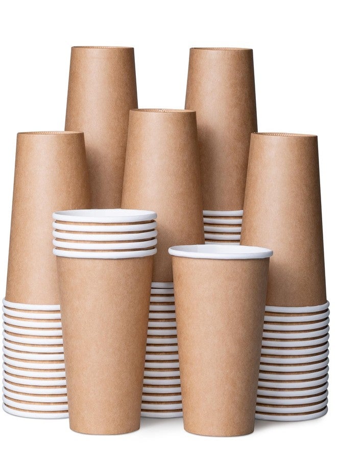 MATICAN Disposable Coffee Cups, 100-Pack 12-oz Bulk Paper Cups for Hot or Cold Drinks, Kraft Brown Cups for Office, Parties, and To-Go Use (No Lids) - Image 1