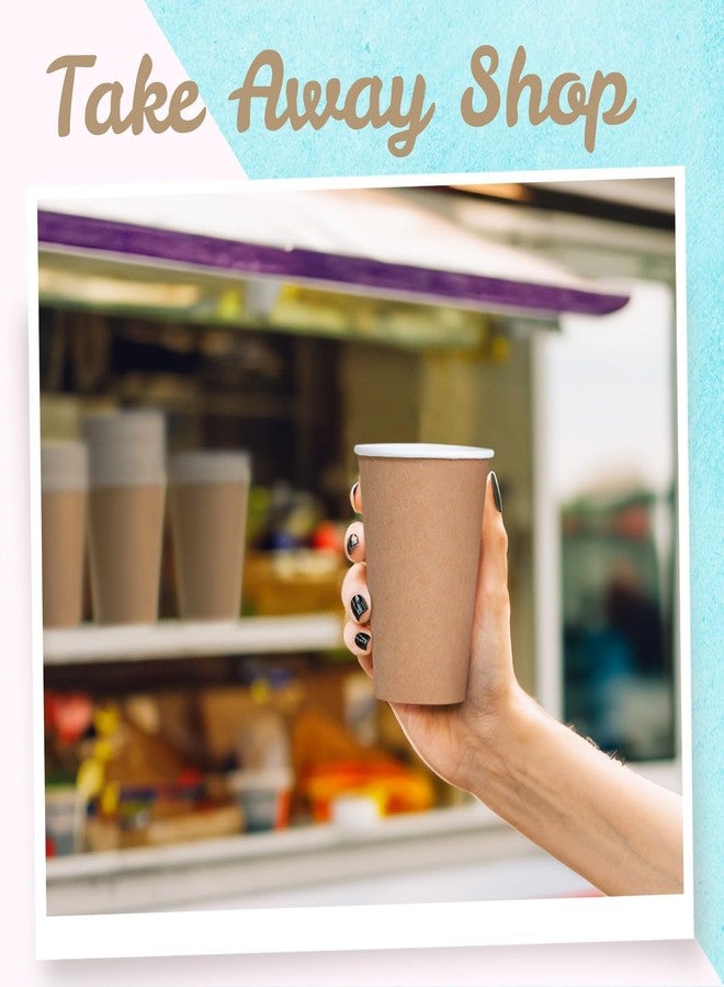 MATICAN Disposable Coffee Cups, 100-Pack 12-oz Bulk Paper Cups for Hot or Cold Drinks, Kraft Brown Cups for Office, Parties, and To-Go Use (No Lids) - Image 3