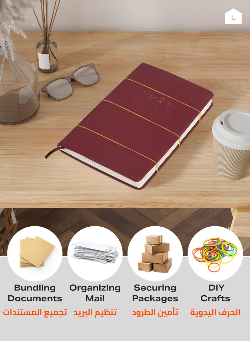 LAWAZIM Rubber Band Set -38 50 60mm Brown- Reusable Assorted Elastic Stretch Bands with Strong Grip for Office Home and School Supplies - for Crafting Packaging Accessories and Stationery Organization - Image 4