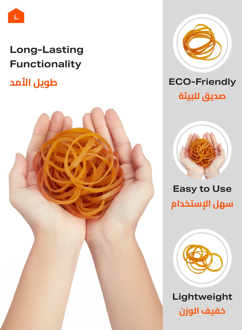LAWAZIM Rubber Band Set -38 50 60mm Brown- Reusable Assorted Elastic Stretch Bands with Strong Grip for Office Home and School Supplies - for Crafting Packaging Accessories and Stationery Organization - Image 3