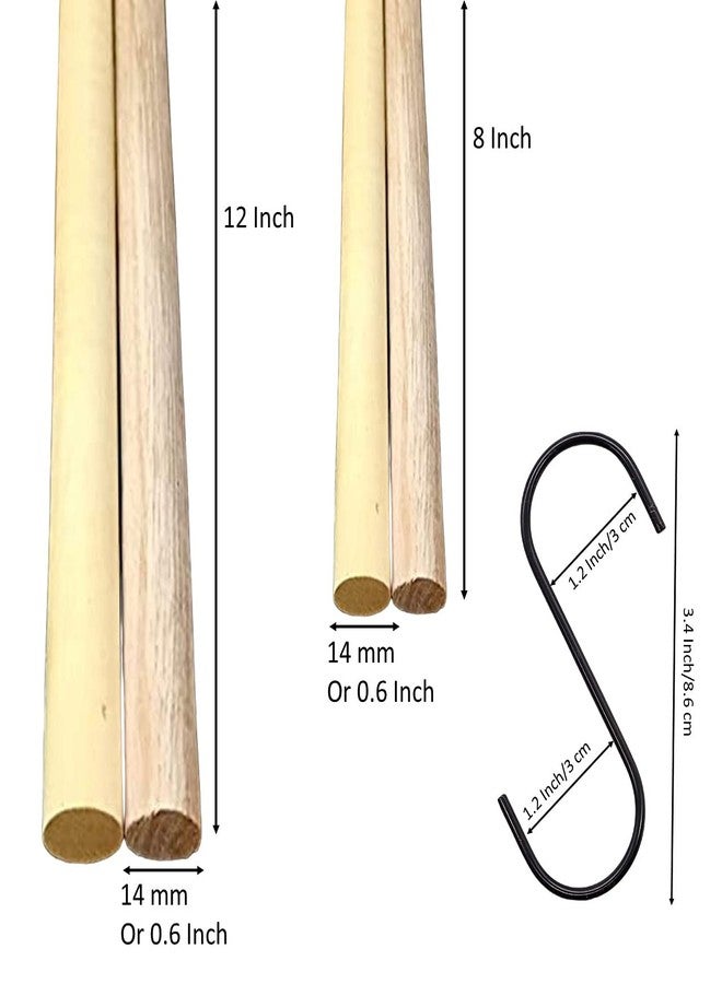 ecofynd DIY Jute Cord Kit for Plant Hanger, Wall Hanging | Wood Dowel (4 pcs), 55 Meter Natural Jute Rope, Ring (6 pcs), 3.4" S-Hook (2 pcs) Combo Packs for Adults Beginners - Image 2