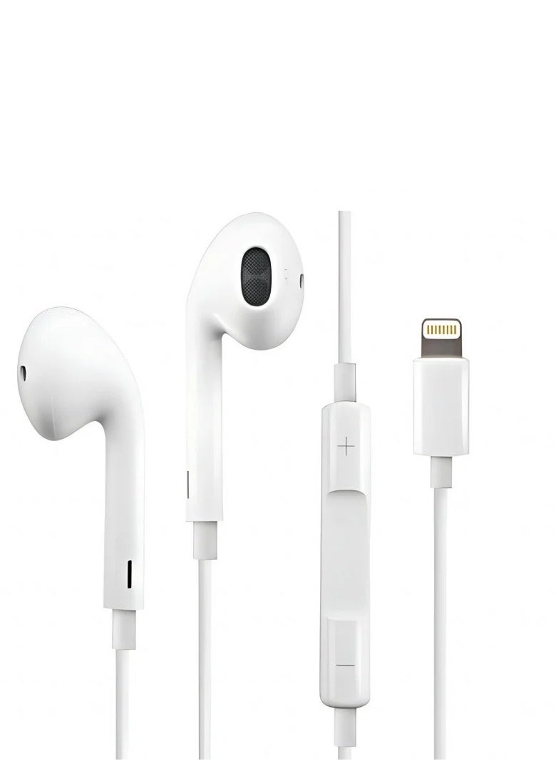 micro speed Wired In-Ear Earphones for iPhone White  - Image 1