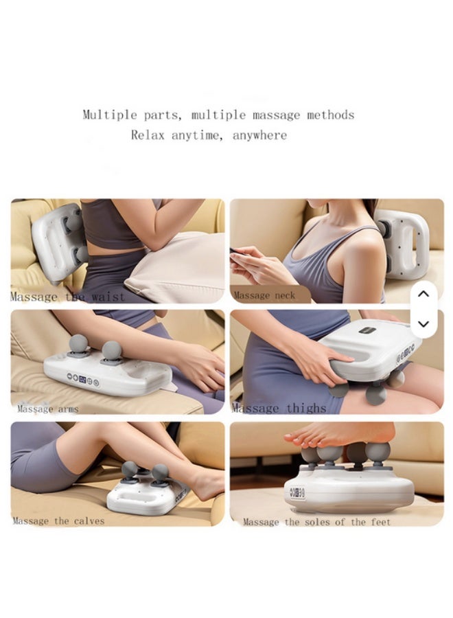 4-Heads Massage Gun Deep Tissue, Muscle Relaxation Percussion Massager with 9 Intensity Levels, 9 Modes of Massage, Low Noise, for Back Neck Leg Whole Body Muscle Pain Relief (White) - Image 4