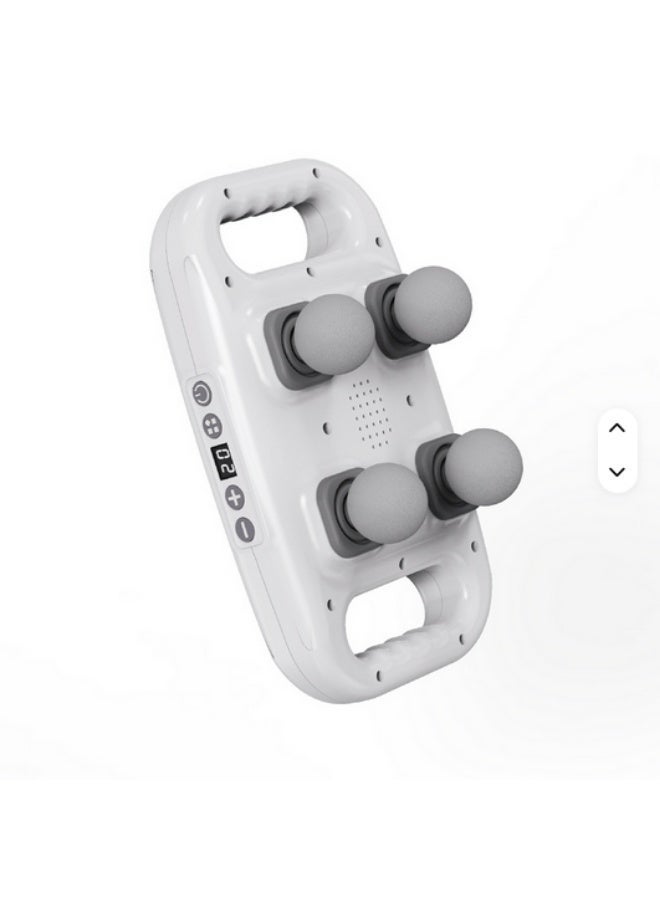 4-Heads Massage Gun Deep Tissue, Muscle Relaxation Percussion Massager with 9 Intensity Levels, 9 Modes of Massage, Low Noise, for Back Neck Leg Whole Body Muscle Pain Relief (White) - Image 1