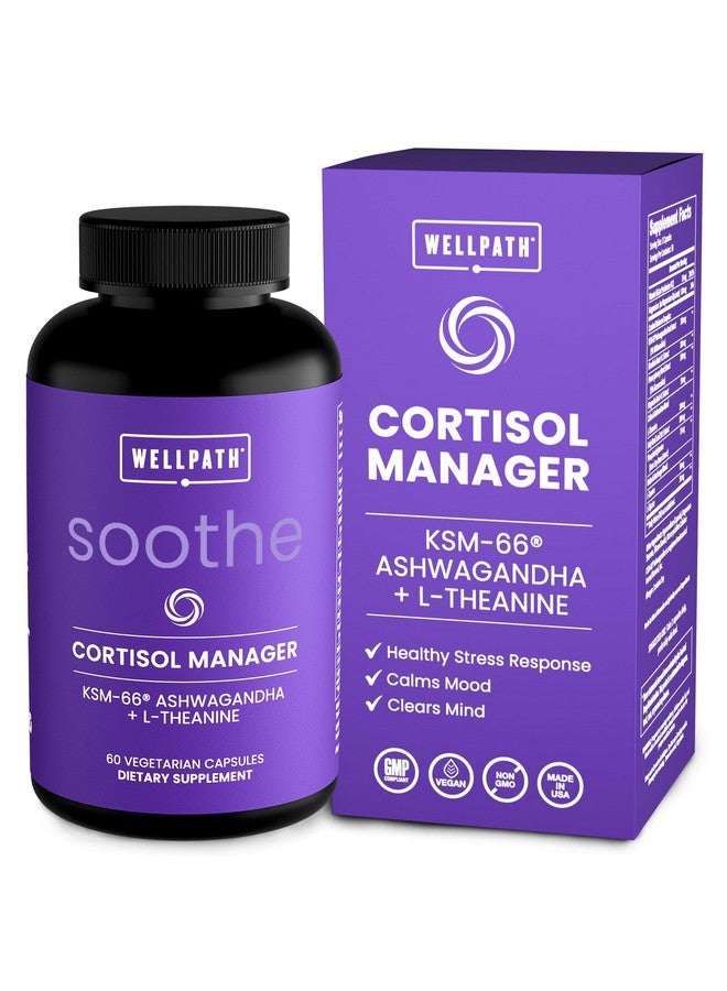 WellPath Soothe Cortisol Manager - Cortisol Supplements for Women with KSM-66® Ashwagandha & L-Theanine - Stress Support, Detox - 11-in-1 Complex, Vegan, Made in USA, Non-GMO, 60 Ct - Image 1