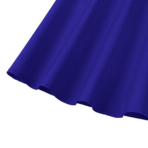 GOOBGS Women's 1950s Retro Vintage Spaghetti Strap Cocktail Swing Dresses with Pockets Royal Blue S - Image 5