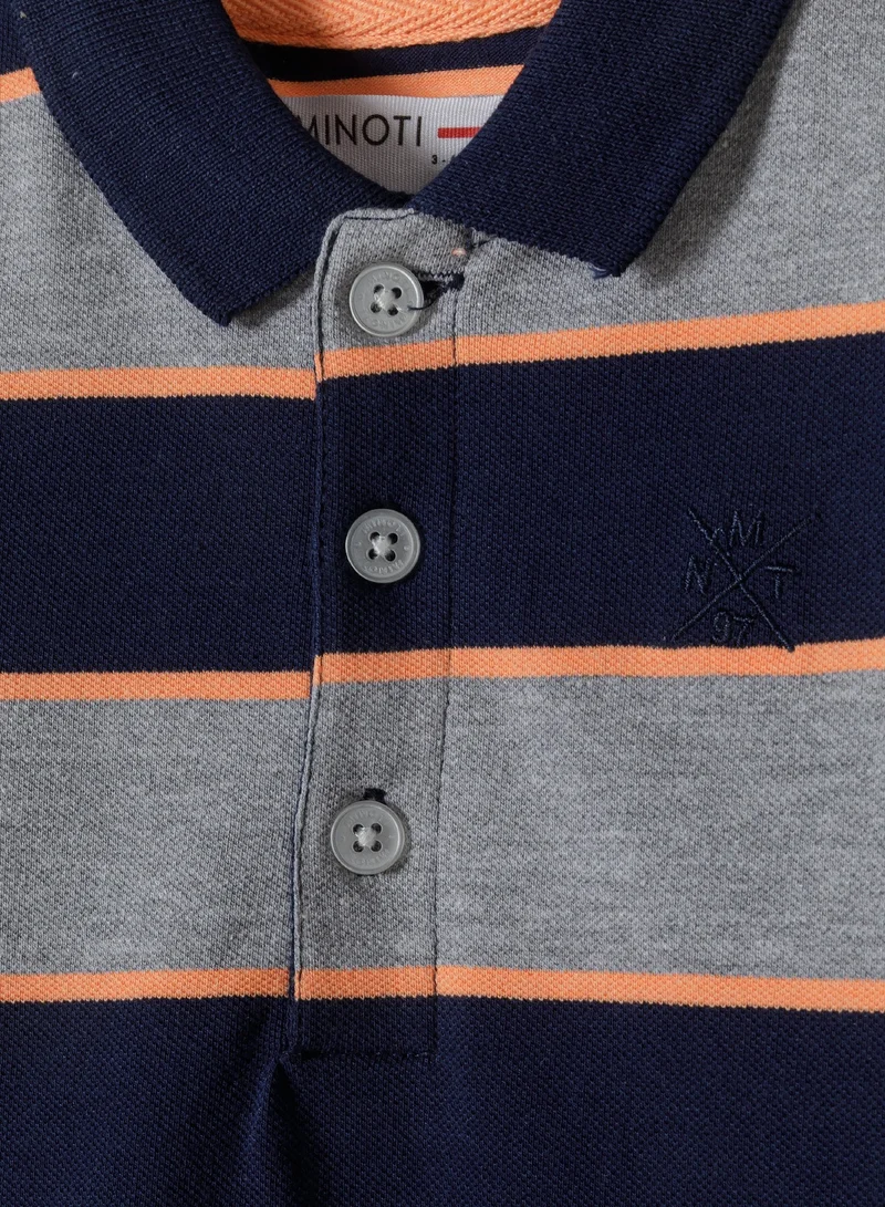 MINOTI Boys' Short Sleeve Polo Shirt with Button Placket