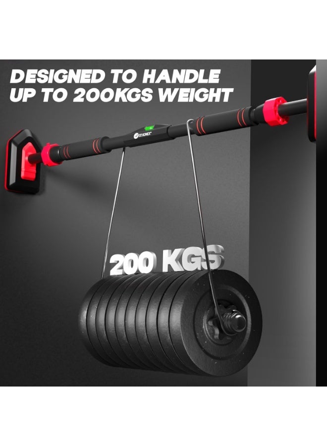 Konex Pull Up Bar for Home Workouts with Effortless Installation | Doorway Hanging Bar, Anti-Slip Ergonomic Grip & Inbuilt Level Meter | Ideal for Pull-Ups & Strength Training | Handles upto 200 kg - Image 2