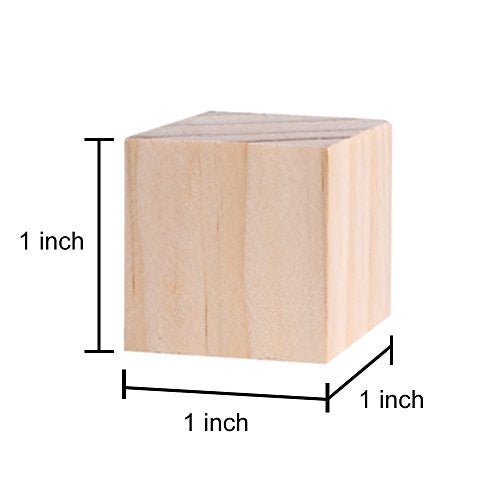 Supla 120pcs 1 inch Natural Solid Cube Wooden Unfinished Craft Wood Blocks Wood Cubes for DIY Craft Gifts (120pcs) - Image 3