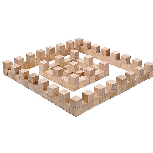 Supla 120pcs 1 inch Natural Solid Cube Wooden Unfinished Craft Wood Blocks Wood Cubes for DIY Craft Gifts (120pcs) - Image 2