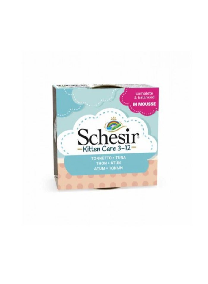 شيسر شيسير - علبة موس للقطط الصغيرة 3-12 طعام رطب بالتونة 85 جم
