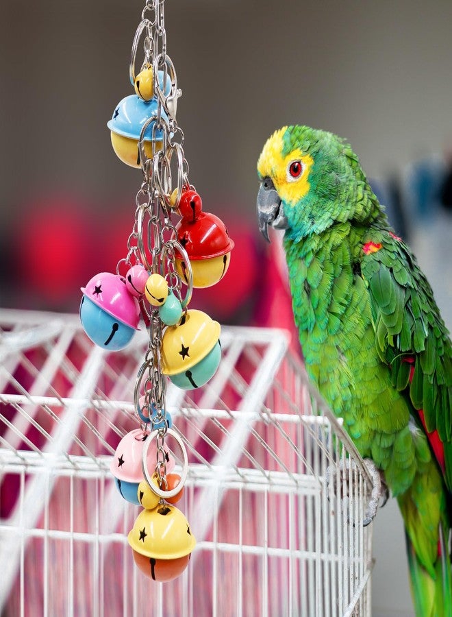 Oooct Bird Swing Bells Toys, Colorful Parrot Metal Bells, Hanging Bird Chewing Toys, Bird Cage Accessories, Suitable for Small to Medium Birds Budgie Lovebirds Conures Parakeets Cockatiels Rats - Image 3