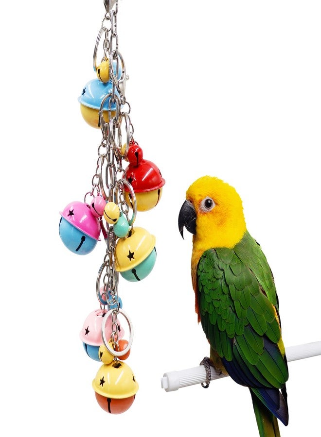 Oooct Bird Swing Bells Toys, Colorful Parrot Metal Bells, Hanging Bird Chewing Toys, Bird Cage Accessories, Suitable for Small to Medium Birds Budgie Lovebirds Conures Parakeets Cockatiels Rats - Image 2
