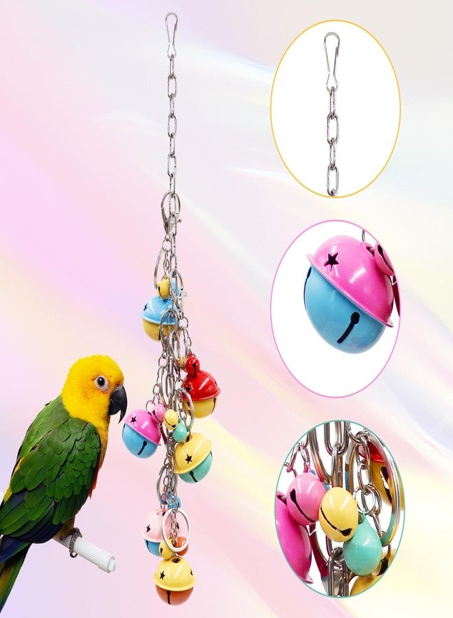 Oooct Bird Swing Bells Toys, Colorful Parrot Metal Bells, Hanging Bird Chewing Toys, Bird Cage Accessories, Suitable for Small to Medium Birds Budgie Lovebirds Conures Parakeets Cockatiels Rats - Image 4