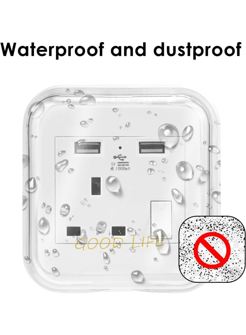 SYOSI Weatherproof Outlet Cover, Adhesive Electrical Receptacle Protector, Dustproof Splash Resistant Plug Cover for Bathroom Kitchen Balcony Indoor Outdoor Safety, White - Image 3
