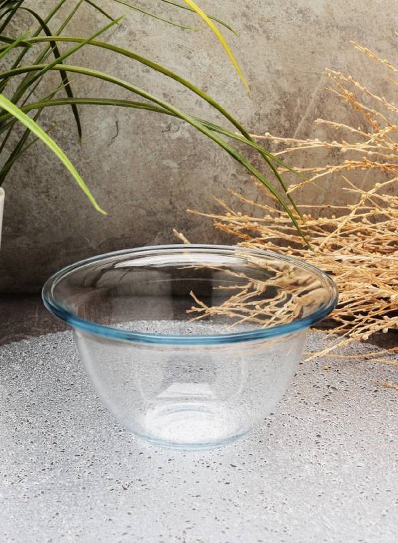 Borcam Round Borosilicate Glass Mixing Bowl – 900 ml – Heat-Resistant Clear Glass Bowl for Mixing, Serving & Prep - Image 3