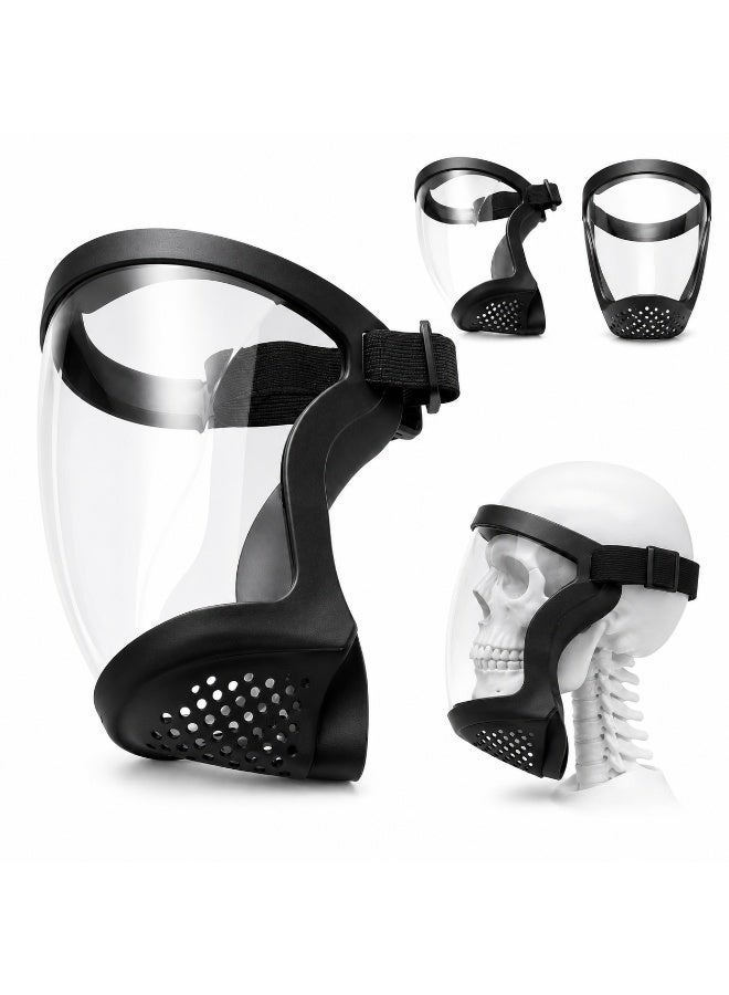 Transparent Full Face Shield Mask with Adjustable Head Strap, Protective Face Shield for Eyes, Nose and Mouth, Breathable Vented Design for Work, Outdoor Activities and Daily Use - Image 1