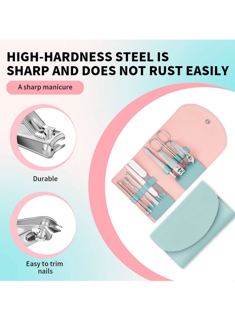 SYOSI Portable Nail Clippers Set, 10 Pcs Manicure & Pedicure Kit Stainless Steel Nails Care Kit for Women and Men Professional Cuticle Trimmer Tools Kit with PU Leather Case - Image 5
