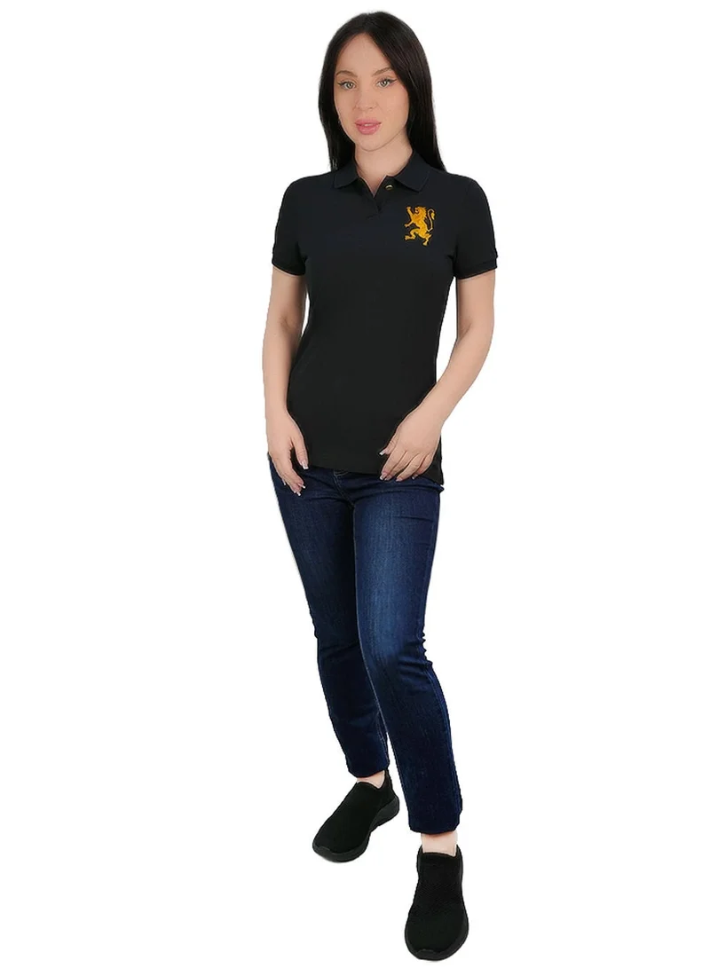 GIORDANO  Women’s Slim Polo Shirt with 3D Lion Embroidery for Women | Best Price UAE