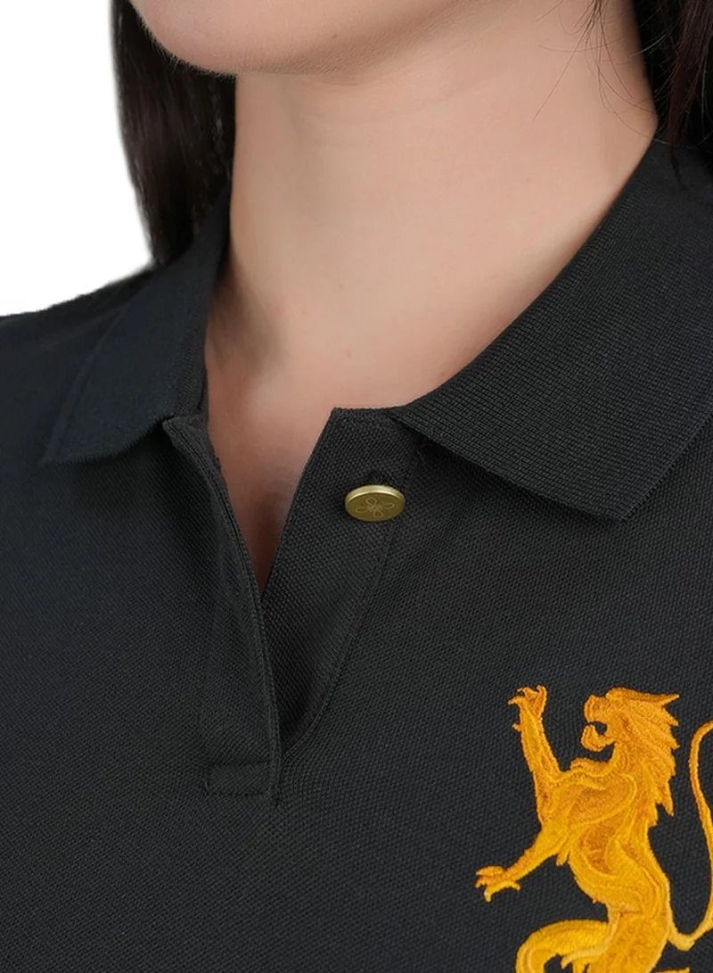 GIORDANO  Women’s Slim Polo Shirt with 3D Lion Embroidery for Women | Best Price UAE
