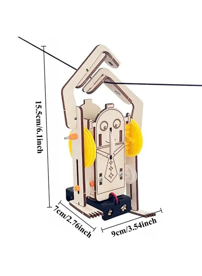 طقم بناء روبوت خشبي STEM تجربة علمية لعبة تسلق الحبل (مجموعة واحدة) - Image 2