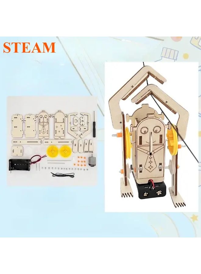 طقم بناء روبوت خشبي STEM تجربة علمية لعبة تسلق الحبل (مجموعة واحدة) - Image 1