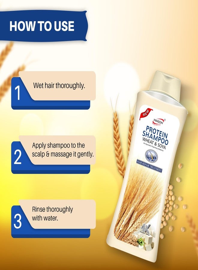 Nimson Protein Shampoo with Wheat & Soya - 500ml | Intensive Hair Repair for Dry, Damaged & Frizzy Hair | Promotes Hair Growth & Strengthens Roots - Image 4