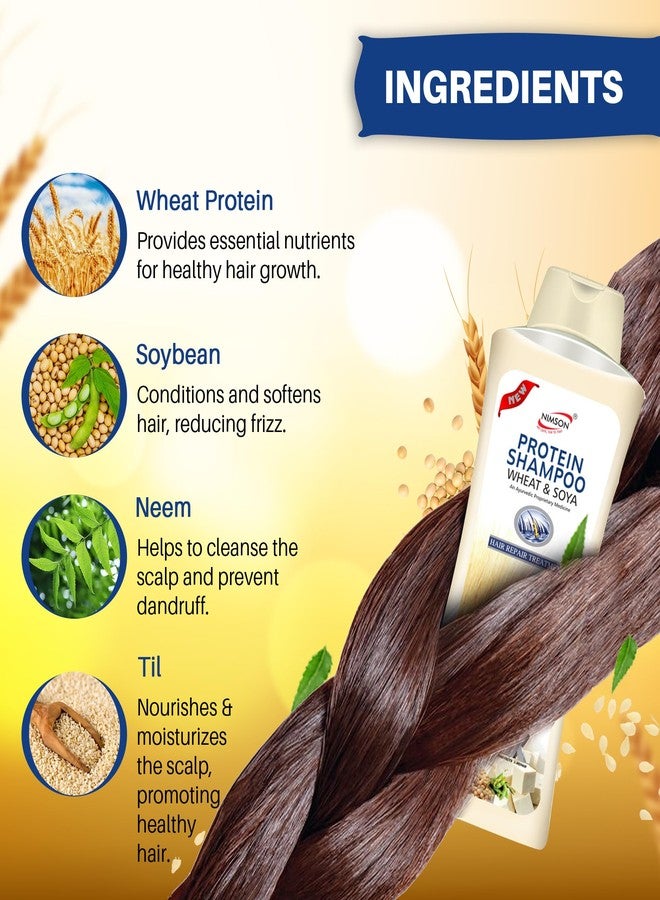 Nimson Protein Shampoo with Wheat & Soya - 500ml | Intensive Hair Repair for Dry, Damaged & Frizzy Hair | Promotes Hair Growth & Strengthens Roots - Image 5