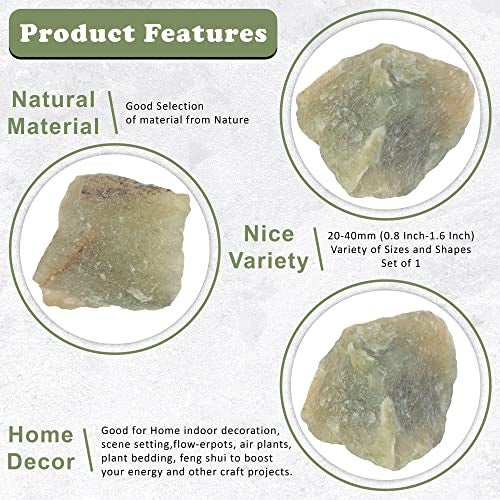 Crocon "300+ Carats, 1 Pc Green Jade Rock Rough Stone 4050 mm Raw Crystals Rock Crystals and Healing Stones Rough Gemstones Rock Collection for Beginners Used as Crystal Therapy, Meditation, Reiki" - Image 3