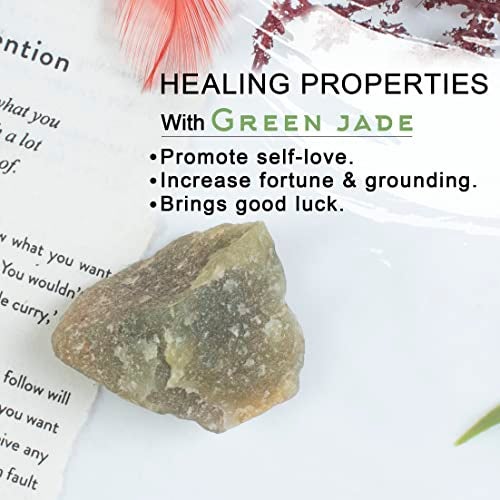 Crocon "300+ Carats, 1 Pc Green Jade Rock Rough Stone 4050 mm Raw Crystals Rock Crystals and Healing Stones Rough Gemstones Rock Collection for Beginners Used as Crystal Therapy, Meditation, Reiki" - Image 4