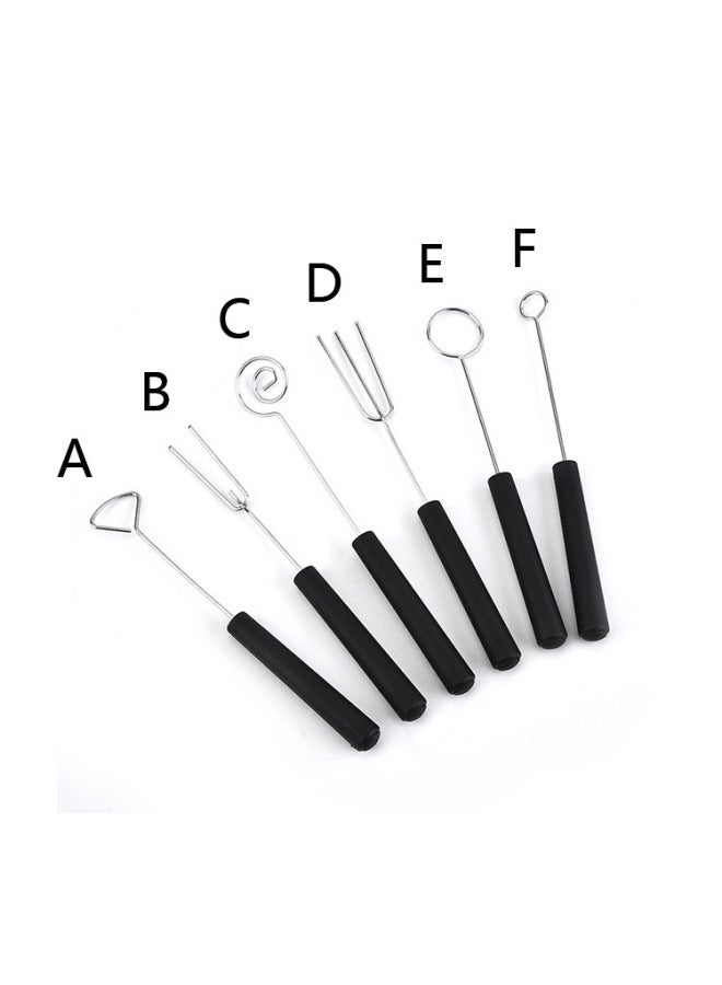 304 Stainless Steel Chocolate Fork Cheese Hot Pot Fork Kitchen Oven Dip Fork Cheese Fork Fruit Fork Baking Gadget-Color:Great Circle - Image 2