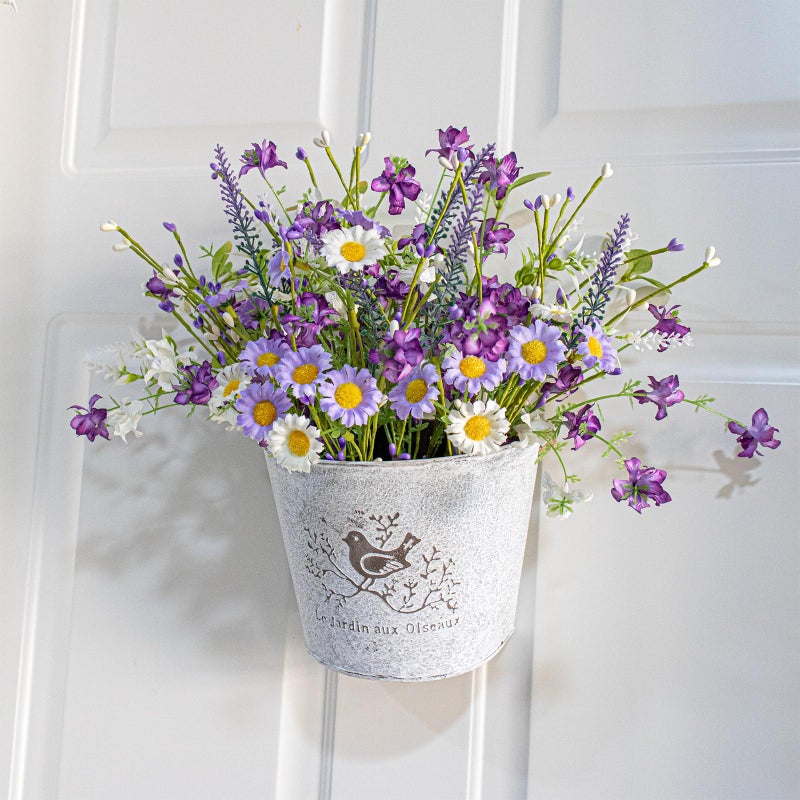 LLZLL Spring Decorations for Home 12 Pack Purple Spring Flowers 17 Inch Artificial Spring Floral Stems with Daisy and Berries for Spring Summer Farmhouse Ornaments - Image 3