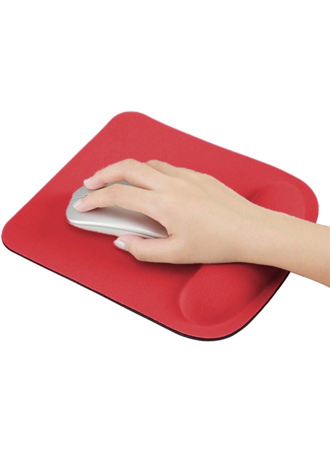 Ergonomic Mouse Pad Wrist Support, Comfortable Mouse Pad Wrist Rest, Relieve Wrist Pain Gel Mouse pad, Non-Slip Rubber Base Mousepad for Laptop (Red） - Image 1