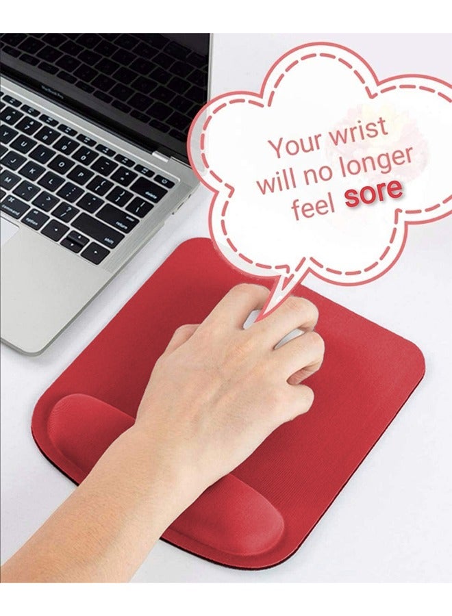 Ergonomic Mouse Pad Wrist Support, Comfortable Mouse Pad Wrist Rest, Relieve Wrist Pain Gel Mouse pad, Non-Slip Rubber Base Mousepad for Laptop (Red） - Image 5