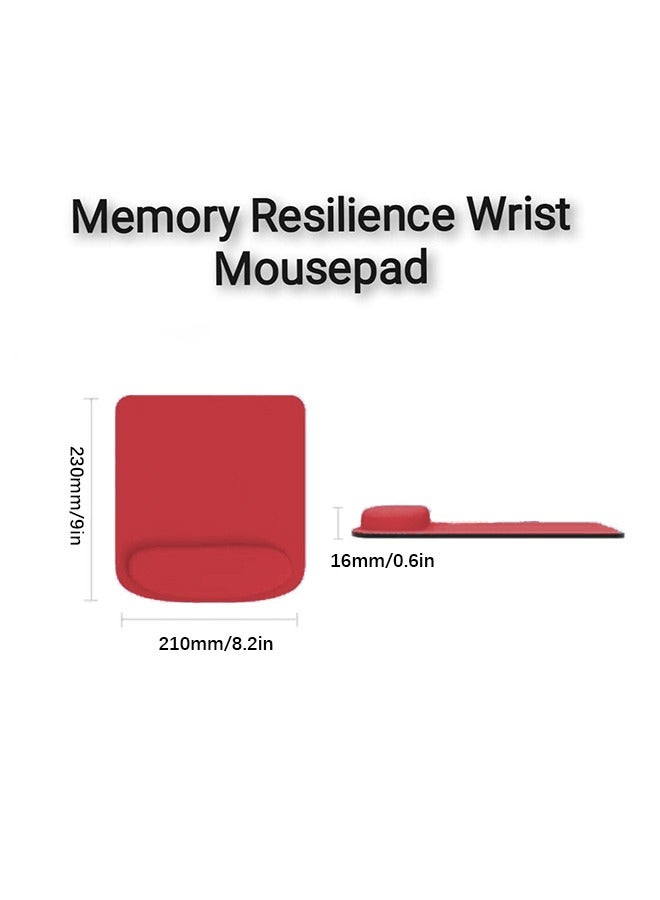 Ergonomic Mouse Pad Wrist Support, Comfortable Mouse Pad Wrist Rest, Relieve Wrist Pain Gel Mouse pad, Non-Slip Rubber Base Mousepad for Laptop (Red） - Image 2