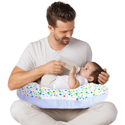 VParents Multipurpose Baby Feeding Nursing Cum Maternity Pillow for New Born Cotton, Recommended for Maternity, Nursing, Medical Bluebell (Blue) 110253 - Image 3