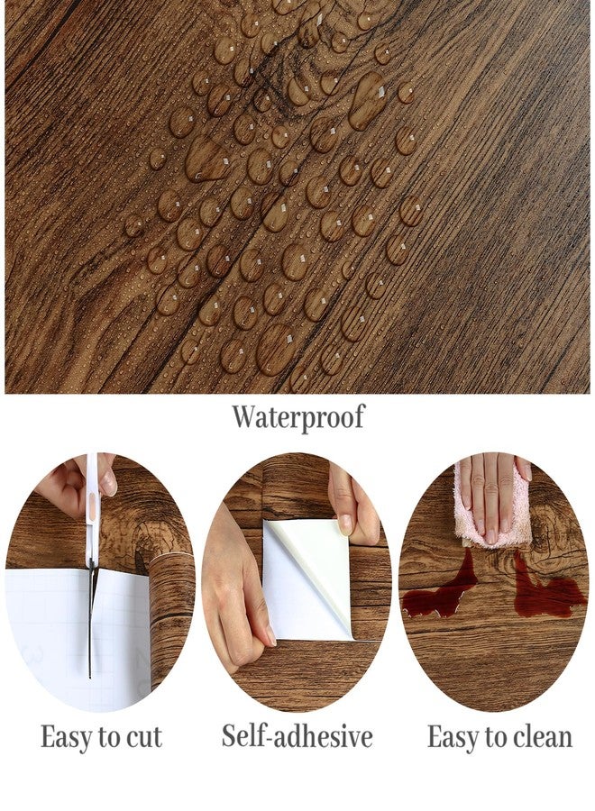VaryPaper 15.7''x78.7'' Rustic Dark Brown Wood Peel and Stick Wallpaper Wood Grain Contact Paper for Countertops Waterproof Removable Self Adhesive Wooden Vinyl Wrap for Cabinets Desk Table Furniture - Image 5