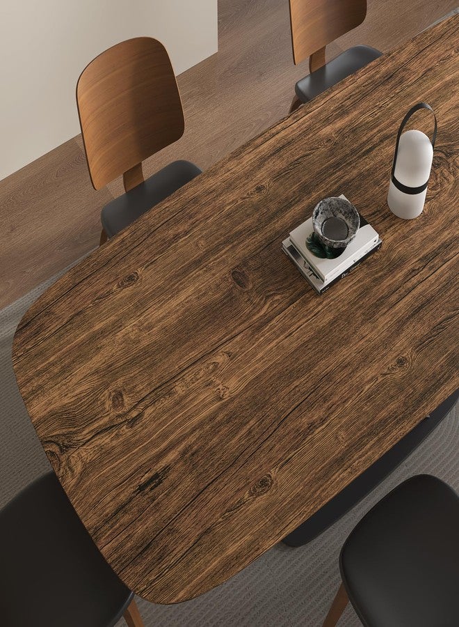 VaryPaper 15.7''x78.7'' Rustic Dark Brown Wood Peel and Stick Wallpaper Wood Grain Contact Paper for Countertops Waterproof Removable Self Adhesive Wooden Vinyl Wrap for Cabinets Desk Table Furniture - Image 4