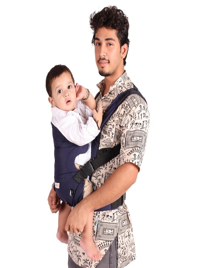 Koko Elegant Adjustable Baby Carrier Cum Kangaroo Bag-Lightweight and Breathable-Back-Front Carrier for Baby with Safety Belt-Max Weight Up to 15 Kg (Navy Blue) - Image 1